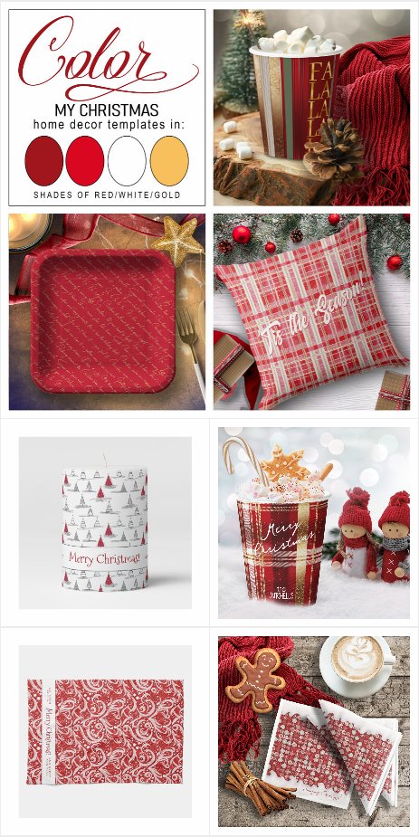 Coordinating Christmas Decor Red/White/Gold