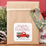 Coordinating Christmas Sticker - Vintage Red Truck<br><div class="desc">Stick a finishing touch on your correspondence. Even the postman will flash a smile when he spies the sweet seals that adorn your holiday card envelope. Create beautiful custom envelope seals to add a special touch to all your stationery. Add your custom wording to this design by using the "Edit...</div>