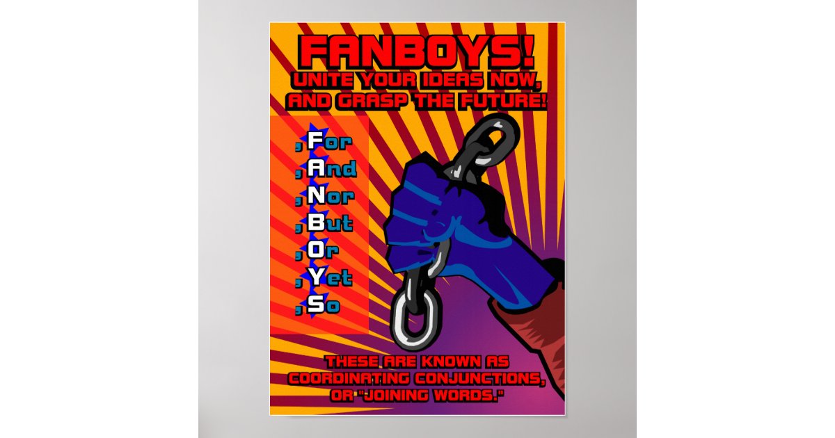 Fanboys - Conjunctions Poster, Parts Of Speech, English Grammar, Language,  Classroom Decor, Educatio Canvas Painting Posters And Prints Wall Art