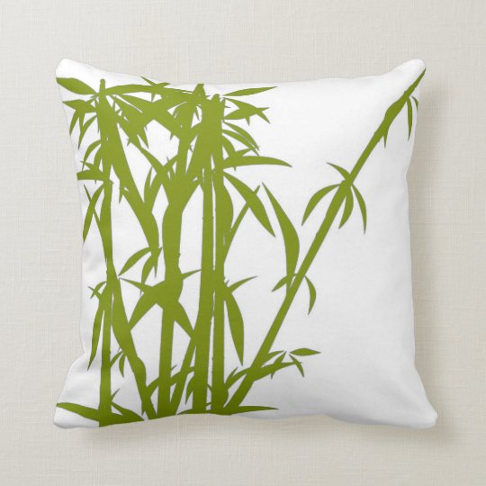 Coordinating Green Bamboo Solid Green Pillow Zazzle Com
