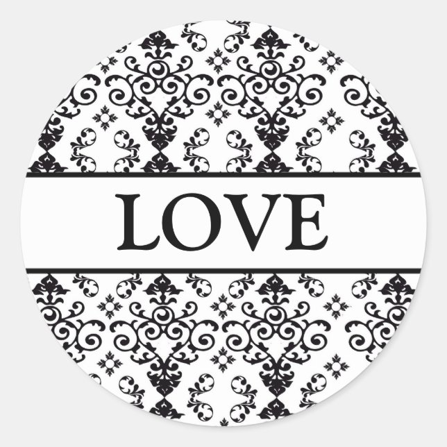 Coordinating Heart Damask Envelope Seals (Front)