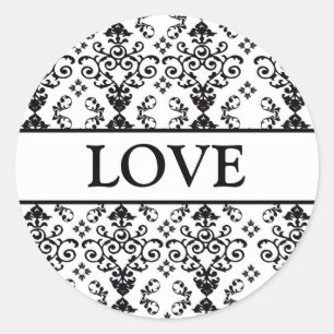 Coordinating Heart Damask Envelope Seals