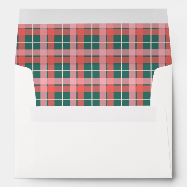 Coordinating Pink and Green Plaid Holiday Envelope (Back (Bottom))