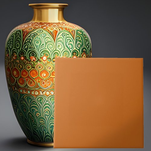 Coordinating Solid Orange Ceramic Tile