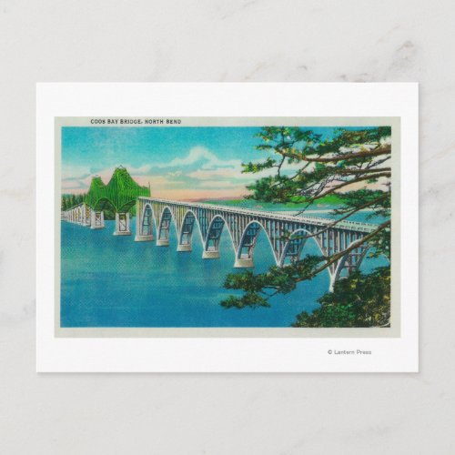 Coos Bay Bridge in North Bend Oregon Postcard