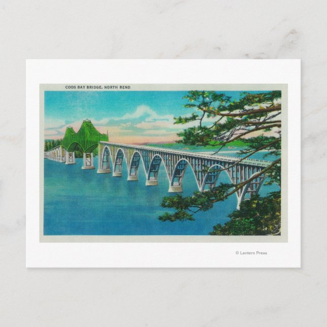 Coos Bay Bridge in North Bend, Oregon Postcard (Front)