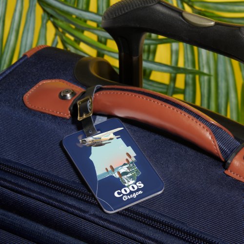  Coos Oregon Travel map Acrylic Print Luggage Tag