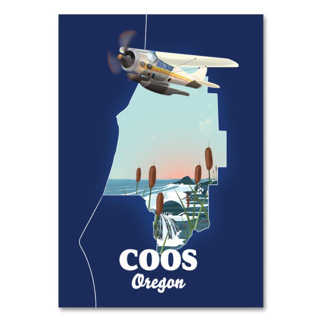  Coos Oregon Travel map Table Number (Front)