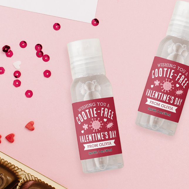 Cootie-Free | Kids Classroom Valentines Day Hand Sanitizer (Creator Uploaded)