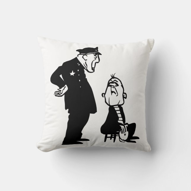Cop and burglar throw pillow (Front)