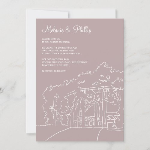 Cop Cot Central Park Wedding Invitation