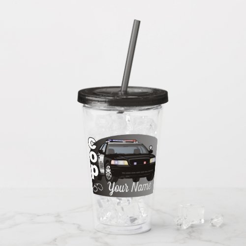 Cop Personalized Police Officer Acrylic Tumbler