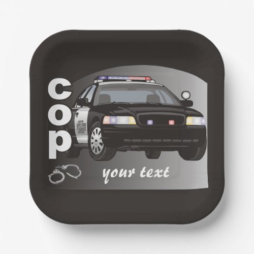 Cop Personalized Police Officer Paper Plates
