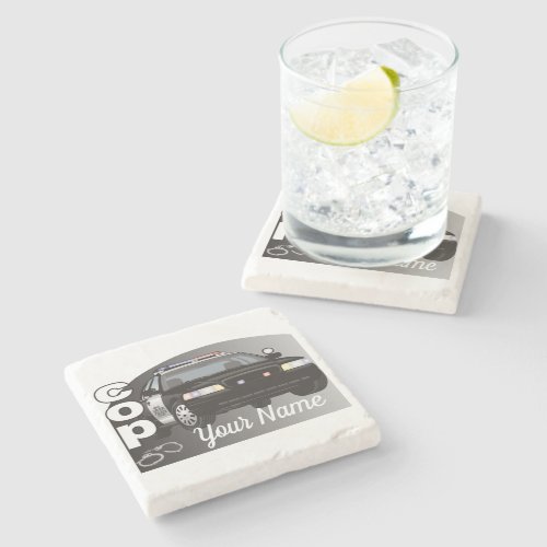 Cop Personalized Police Officer Stone Coaster