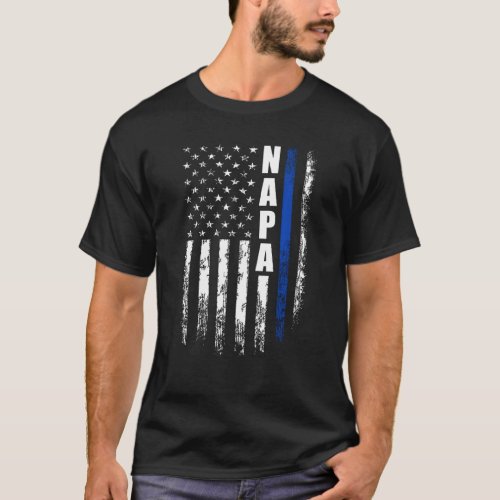 Cop Police Napa American Flag Father S Day For Men T_Shirt