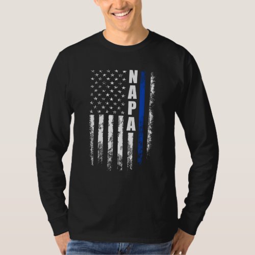Cop Police Napa American Flag Father S Day For Men T_Shirt