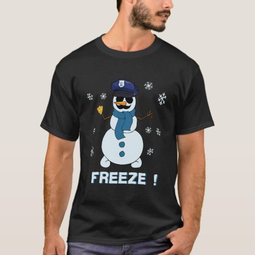 Cop Snowman Hoodie Freeze Christmas Party Gift Hoo T_Shirt