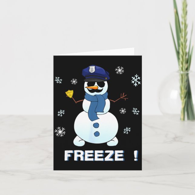Cop Snowman Shirt Ze Christmas Party Gift Xmas  Card (Front)