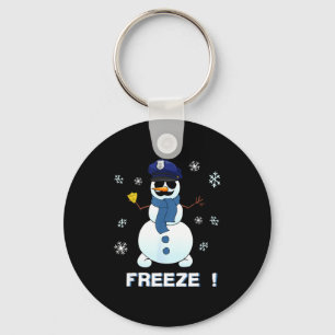 Cop Snowman Shirt Ze Christmas Party Gift Xmas Keychain