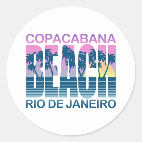 Copacabana Beach Classic Round Sticker