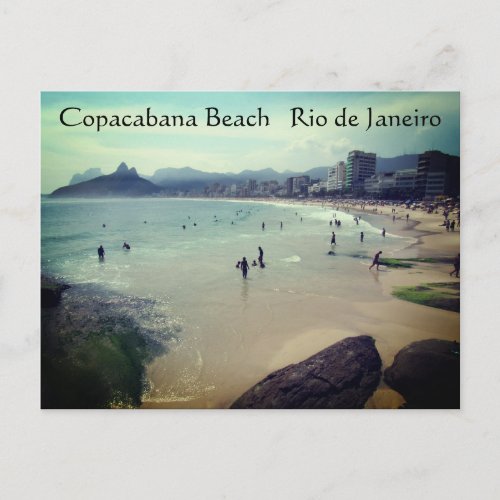 copacabana beach greetings postcard