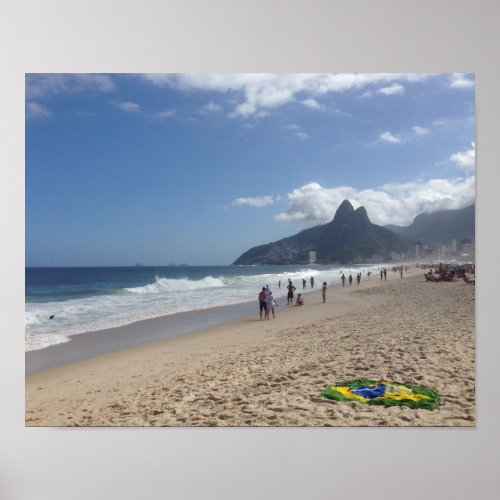 Copacabana beach landscape photograph poster