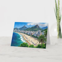copacabana beach rio brazil watercolor
