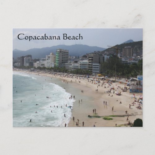 copacabana beach scene postcard
