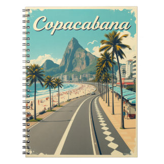 Copacabana Beach Vintage Retro Travel Notebook