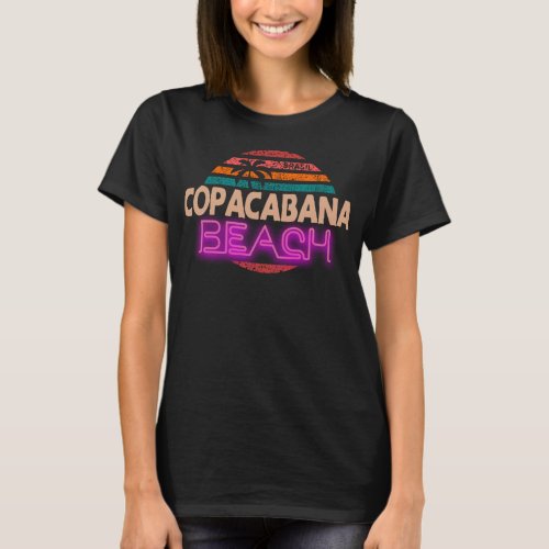 Copacabana Beach vintage sun neon T_Shirt