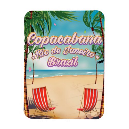 Copacabana Rio de Janeiro travel beach poster Magnet