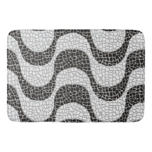 Copacabana Sidewalk Brazilian pattern Bath Mat