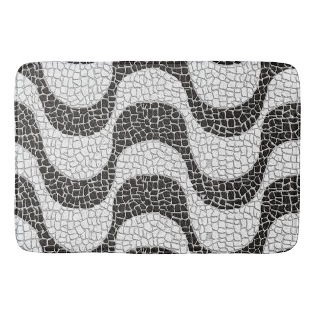 Copacabana Sidewalk Brazilian pattern Bath Mat (Front)