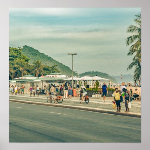 Copacabana Sidewalk Rio de Janeiro Brazil Poster