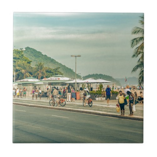 Copacabana Sidewalk Rio de Janeiro Brazil Tile