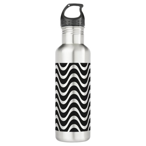 Copacabana Waves Abstract Art Stainless Steel Water Bottle