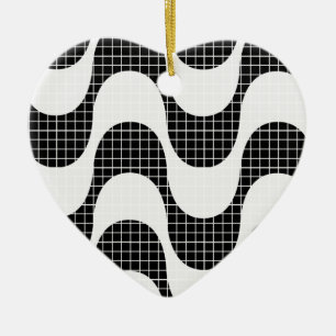 Copacabana waves ceramic ornament