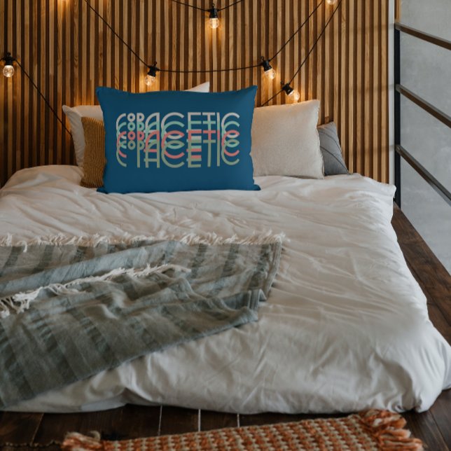 Copacetic Retro 1920s Typography, Colors Accent Pillow (Front and Back designs are the same.)