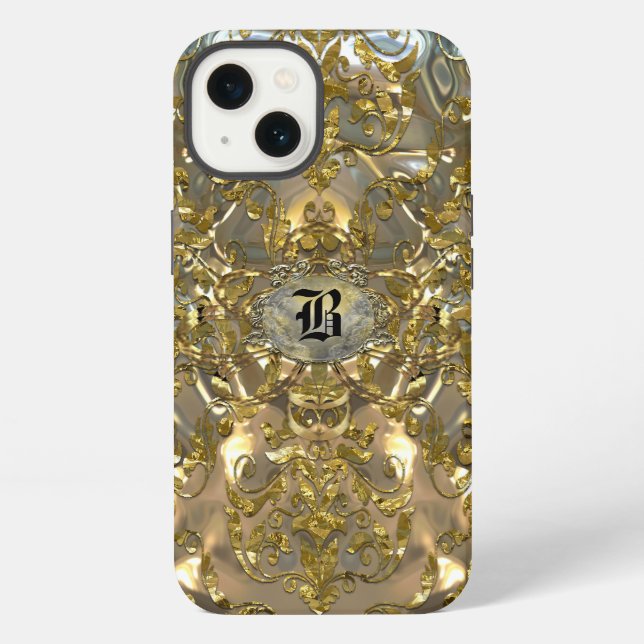 Copachatlin Damask Monogram Iphone Case (Back)