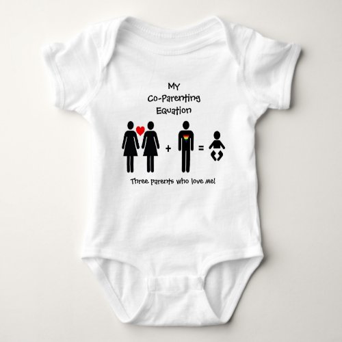 coparent MyCo_ParentingEquation Three parents Baby Bodysuit