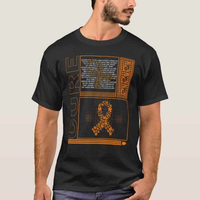 COPD Awareness Cure COPD Orange Ribbon Butterfly L T-Shirt (Front)