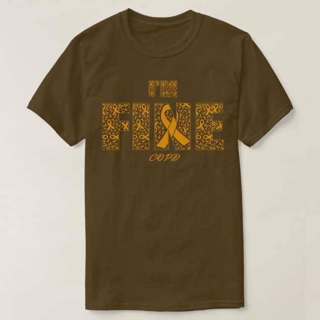 COPD Awareness Fine Ribbons In This Family We Figh T-Shirt (Design Front)
