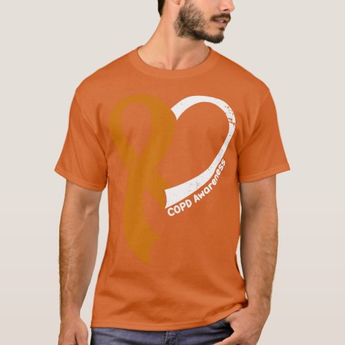 COPD Awareness Hople Love Heart Ribbon Happy Valen T_Shirt