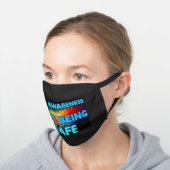 COPD AWARENESS I AM BEING SAFE BLACK COTTON FACE MASK (Angled)