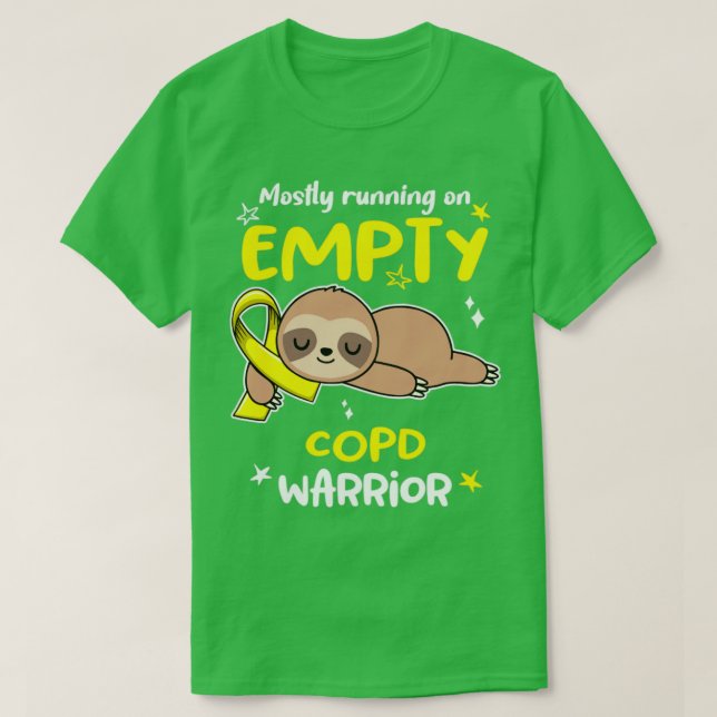 COPD Awareness Mostly Running On Empty COPD Warrio T-Shirt (Design Front)