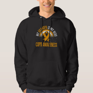 COPD Awareness My Grandpa Is My Hero Ribbon Rainbo Hoodie