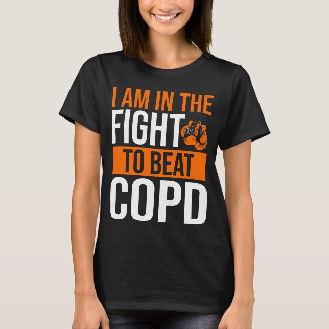 COPD Awareness Ribbon Beat Disease Warrior T-Shirt (Front)