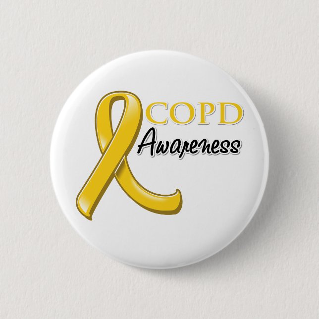 COPD Awareness Ribbon (gold ribbon) Button (Front)