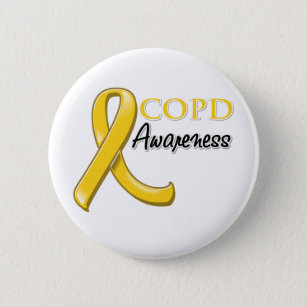 COPD Awareness Ribbon (gold ribbon) Button