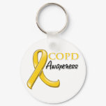 COPD Awareness Ribbon (gold ribbon) Keychain